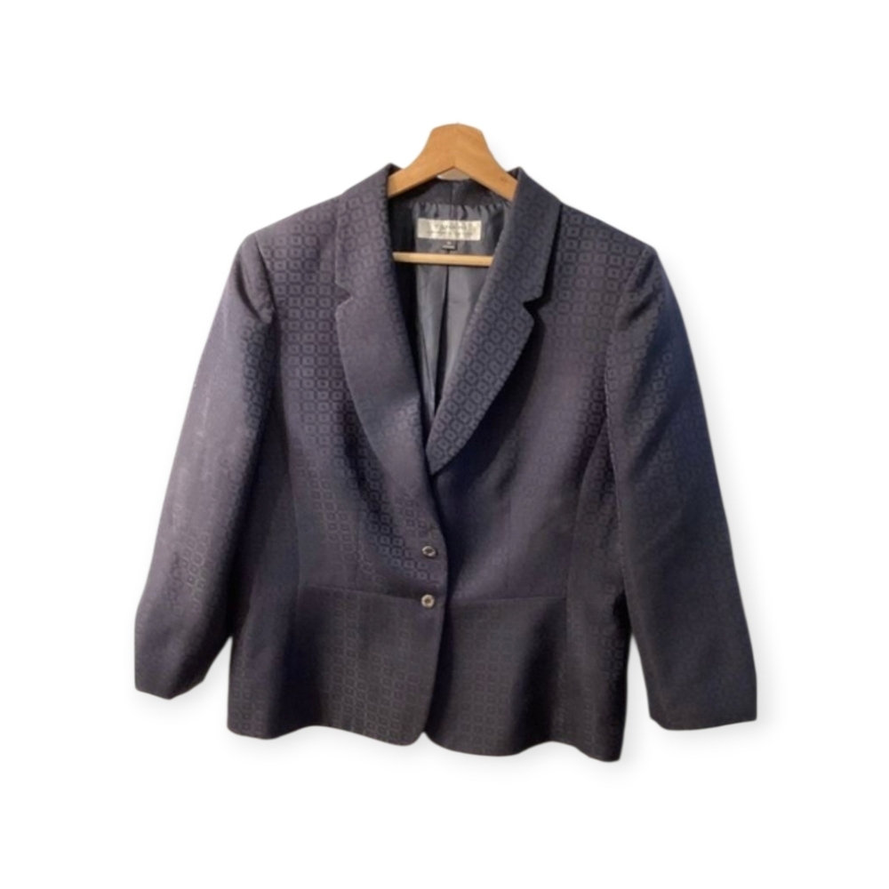 Tahari Textured Navy blue‎ Blazer with skirt set
